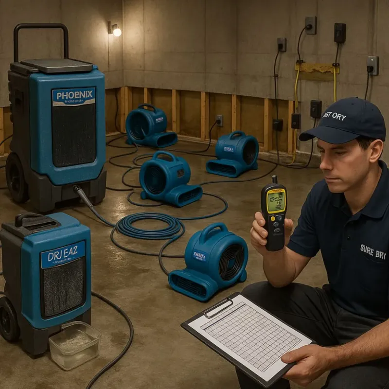 Structural Drying and Dehumidification process in Plum Creek, VA